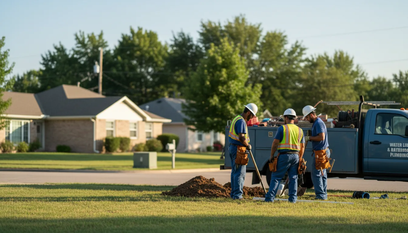 Residential water line and bathroom plumbing service in Ashmore, IL